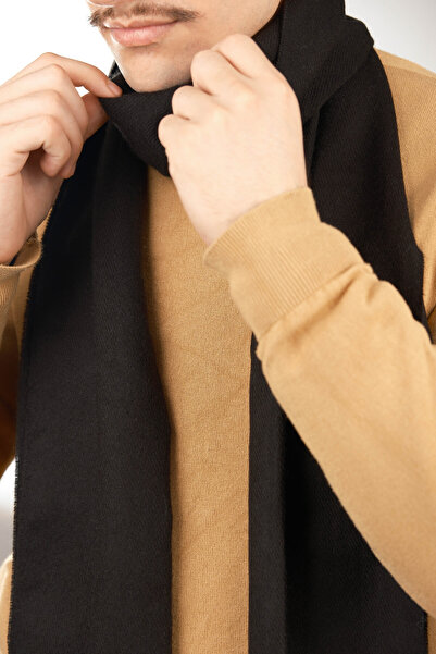 Jack Ferrero Unısex Siyah Polar Atkı Şal Kaşkol