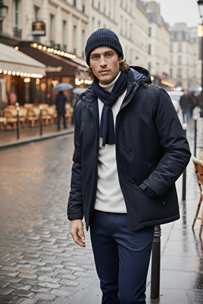 Buratti Regular Fit Detachable Hooded Lined Coat Men's Coat 497Hector