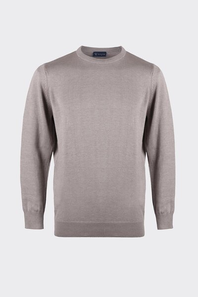 White Stone Crew Neck Plain Premium Knitwear Sweater Black