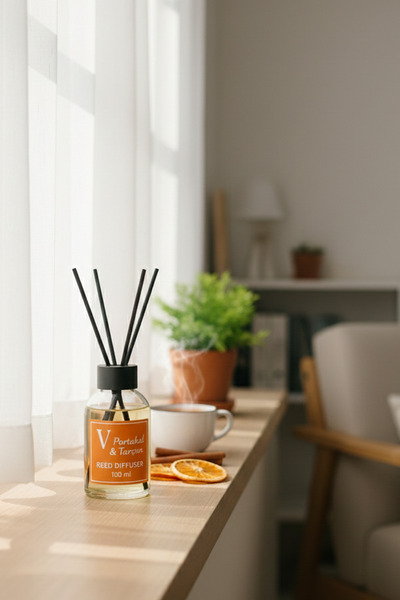 OrdoVeni Portakal & Tarçın Kokulu Çubuklu Oda Kokusu | 100ML | 4'lü Fransız H...