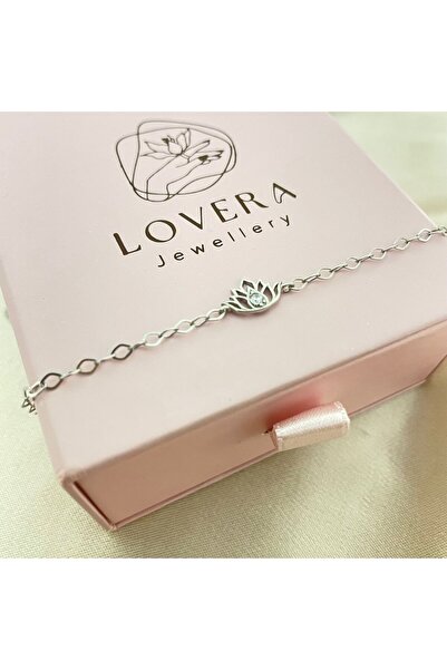 Lovera Jewellery 925 Ayar Gümüş Lotus Çiçeği Figürlü Kadın Bileklik | Zarif H...
