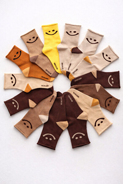Katia&Bony Women's Smiley Face Pattern Mixed Towel Sock Socks Multicolor