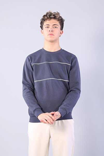 Mckanzie 5721 O Neck Two Stripe Three Thread Sweat