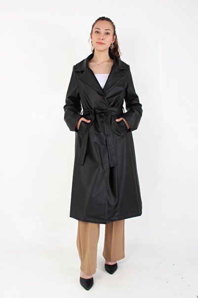 Mckanzie 2238 Kuşaklı Deri Pardesü