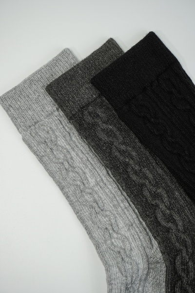 Rumon Бамбукови зимни дебели плетени дамски чорапи, комплект от 3 броя