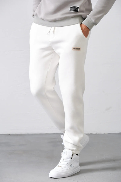 aziso Λευκό Ανδρικό Φούτερ - Ύφασμα με 3 κλωστές