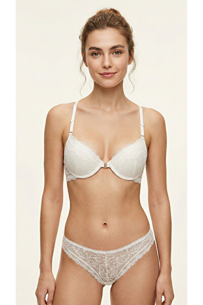 DE JUMO Women's Push up Top Bottom Bra Set