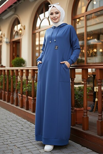 Bestenur Anger Hooded Dress 1421 - Indigo