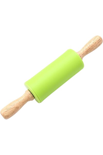 Choice Green 1Pcs Non-Stick Silicone Rolling Pin Wooden Handle Pastry Dough F...