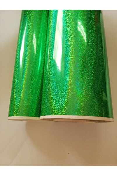 Turcoat Hologram Folyo Yeşil Cam Kırığı Desenli 50 Cm X 2 Mt
