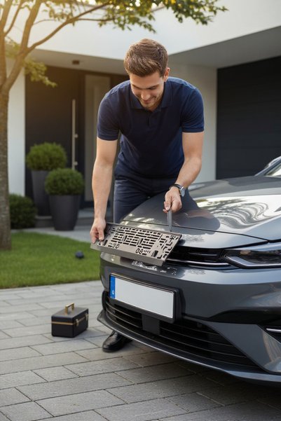 HMNL Plaka Tüv Ince Parlak Siyah Plakalık Araba Plaka Çerçevesi (1 ADET) Siyah Esnek plakalık
