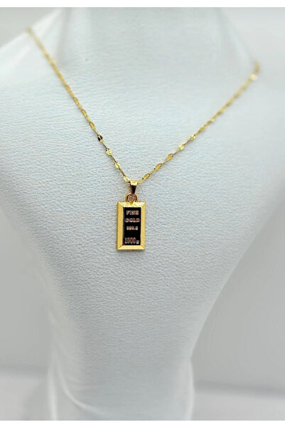 İlraysa Altın Külçe Tasarımlı Kolye – Şık ve Parlak Zincir