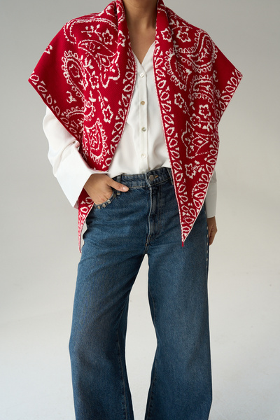 LOOSH Kadın Desenli Çift Kullanımlı Atkı Şal