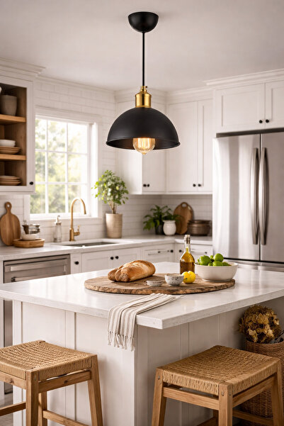 Uçar Casper Modern Metal Hol Antre Mutfak Çocuk Odası Siyah Renkli Başlıklı T...