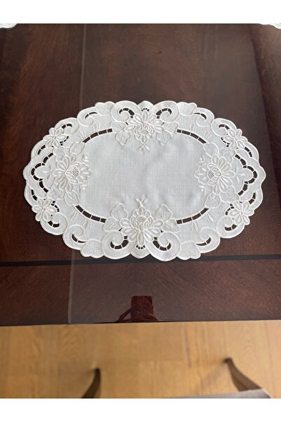 QBR Home Antika Delikişi Oval Amerikan Servisi. Şakayık Model ( 1 Adet ) 49x35 cm