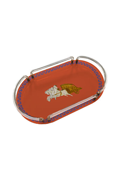 Sivella صينية بيضاوية من البليكسي جلاس باللون البرتقالي من إمبيريوم