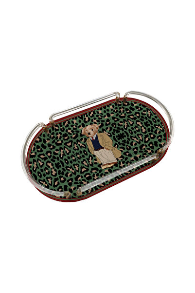 Sivella ليوبارد تيدي بير صينية بلكسي بيضاوية