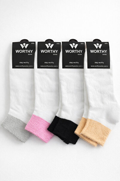 WORTHY SOCKS 4-Piece Women's Elastic Plush – Thermal Soft Warm Socks Set 4 Pairs