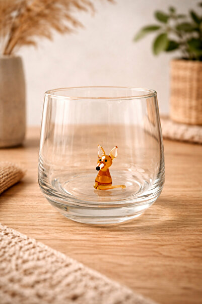 ADAMODART كوب ماء على شكل ثعلب زجاجي لطيف