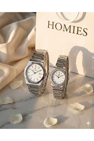 Homies Couple Watch-Lovers' Watch Original Product 2 Years Warranty 3Atm Water Resistance Gift Package