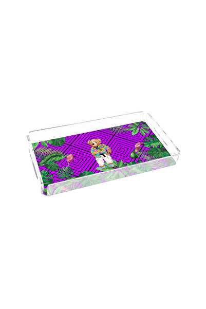 Sivella Summer Purple Teddy Bear 40X20 Plexi Tray