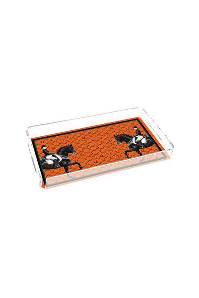 Sivella Equestrian Orange 40X20 Plexiglass Tray