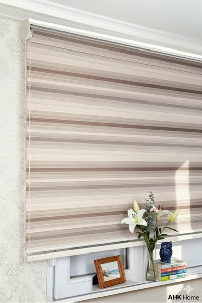 AHK Bag Beauty AHK Home Kahverengi Renk Geçişli Degrade Zebra Kaliteli Güneşl...