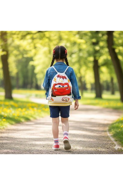 Taç Cars Paintable Drawstring Cloth Kids Backpack