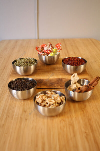 Mutsan 6’lı 8,5 cm Paslanmaz Çelik Çerezlik Kase Seti | 18/10 Kalite | Tatlı,...