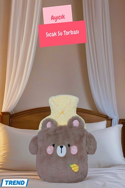 TOYFEST Ayıcık Figürlü Yumuşak Peluş Eldivenli 500 ml lik Sıcak Su Torbası