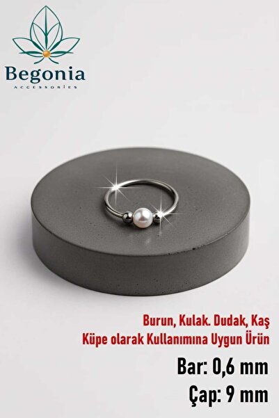 Begonia Accessories 925 Ayar Gümüş Beyaz İnci Boncuk Üç Top Halka Hızma, Küpe...