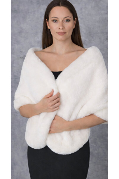 laviyonsa Tuscany Fur Shawl Wedding Dress Top Etol (Ekru)