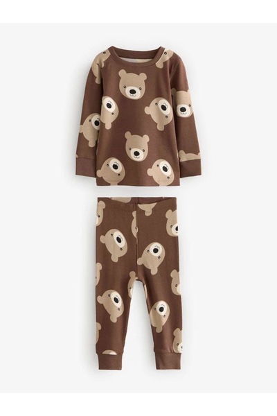 tunay moda Teddy Bear Printed Pajama Set