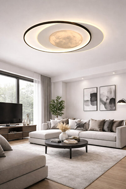 ESSLİGHT FULLMOON 50’LİK LED AVİZE 3 RENK IŞIK MOD MODERN DEKORATİF AYDINLATMA