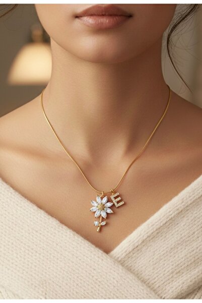 acc swen Harfli papatya kolye ss damgalı 316L çelik