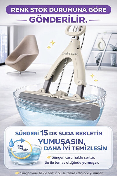 Genel Markalar Kelebek Sıkma Mekanizmalı Mikrofiber Mop Sünger Sıkmalı Mop