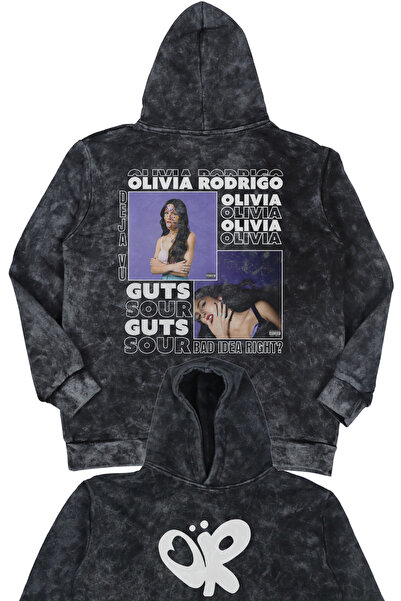 Fuddy Moda Унисекс Оливия Родриго Свита с качулка и печат на гърба, която мож...