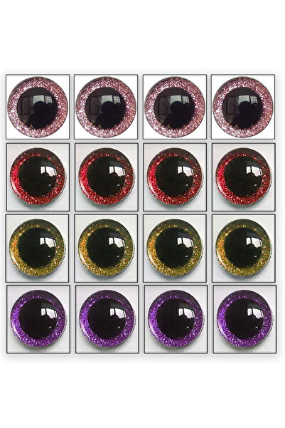 sgshobby Amigurumi Vidalı Göz Simli Karışık 18 Mm 16 Adet (8 Çİ?FT) 4 Farklı ...