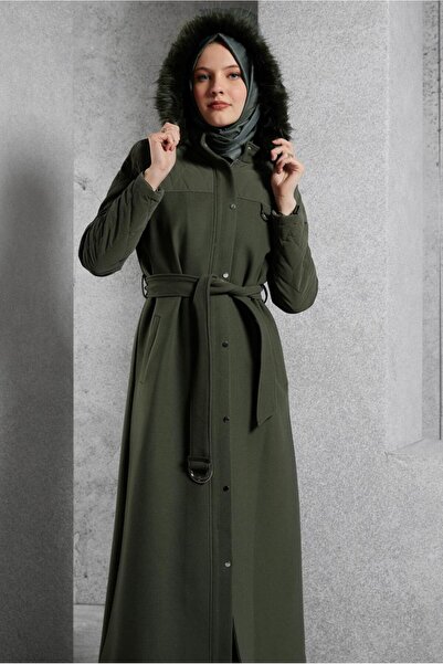 Alvina KAPÜŞONU KÜRKLÜ MANTO 90571