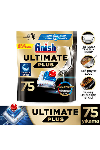 Finish Ultimate Plus Bulaşık Makinesi Deterjanı Kapsül Tablet 75 Adet