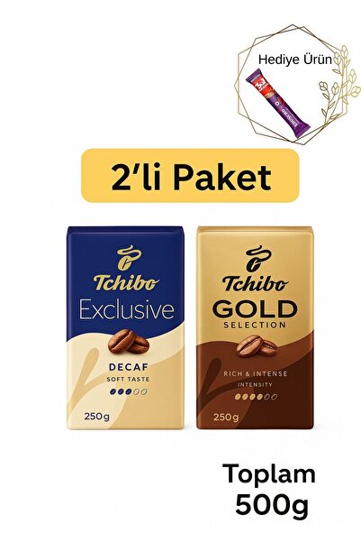 Tchibo Filtre Kahve 2’li Set – Gold Selection 250g + Decaf Kafeinsiz 250g (to...