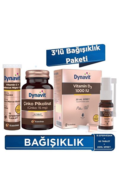 Dynavit C Vitamini Sambucus Nigra & Çinko Pikolinat 15mg & Vitamin D3 1000 IU...