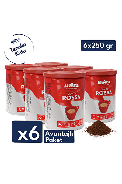 LavAzza Qualita Rossa Öğütülmüş Filtre Kahve Teneke Kutu 250gr | 6'lı Avantaj...