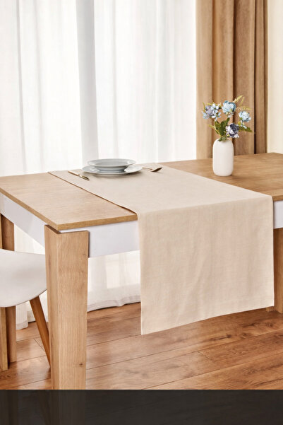 ÇIQRIK HOME Natural Vintage Organik Keten Runner Ranır 40x120 Cm