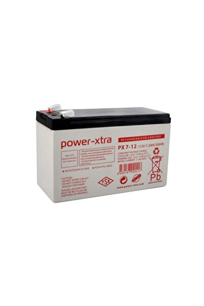 Genel Markalar Power-Xtra PX7-12(28W) - 12V 7 Ah Bakımsız Kuru Akü - F2