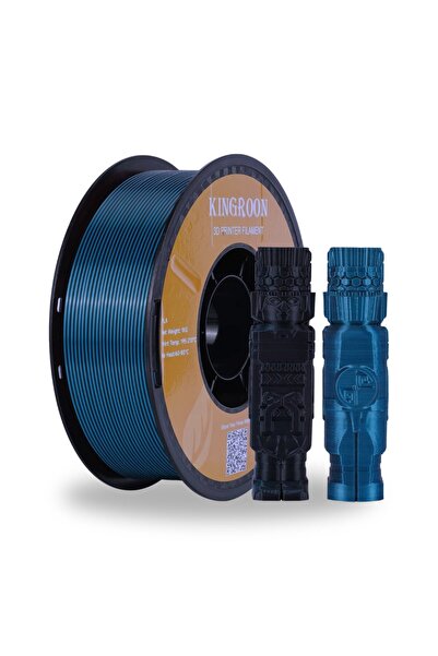 KINGROON Çift Renkli Silk PLA 1.75 MM Siyah Mavi - Derin Galaksi Tonu - Açıya...