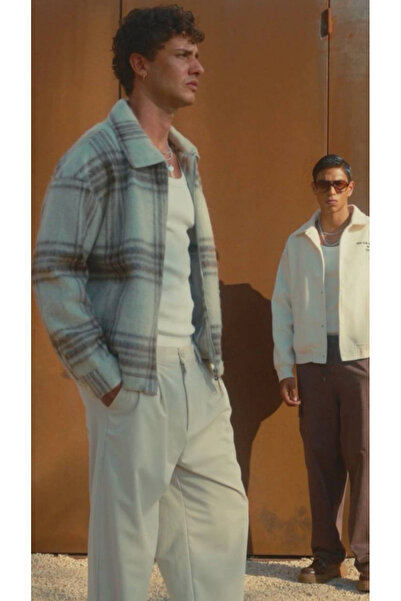 cappiiman CAPPİİ JEANS Yün Karışımlı Ekose Kaşe Mont