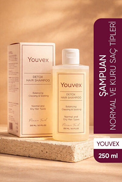 The Youvex Normal ve Kuru Saçlar için Detox Bakım Şampuanı 250 ML