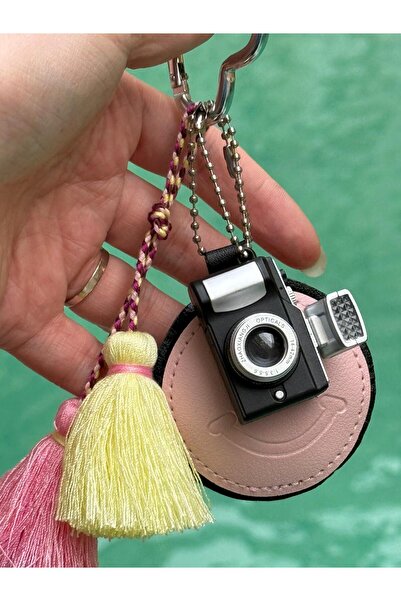 Duera Fotoğraf Makinesi Işıklı Sesli Çanta Charmı Süsü Anahtarlık