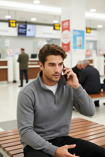 Buratti سترة رجالية من القطن بقصة عادية ونصف سحاب وياقة قائمة 456112